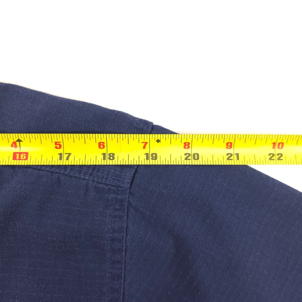 Carhartt Mens Scrub Top‎ Medium Navy Blue Ripstop V-Neck Chest Pocket - Picture 7 of 12